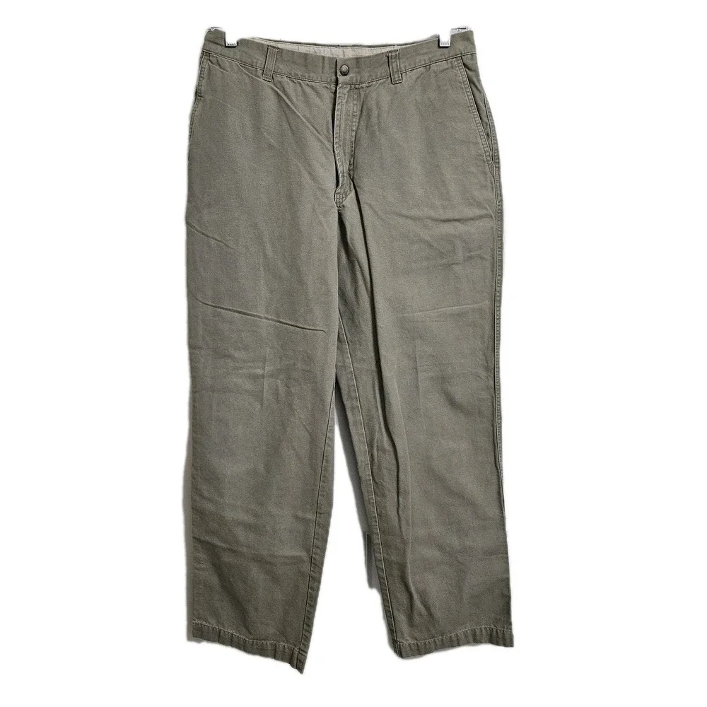Columbia Pants Mens 34x32 Green Canvas Outdoor Utility Straight Leg GoGorpcore